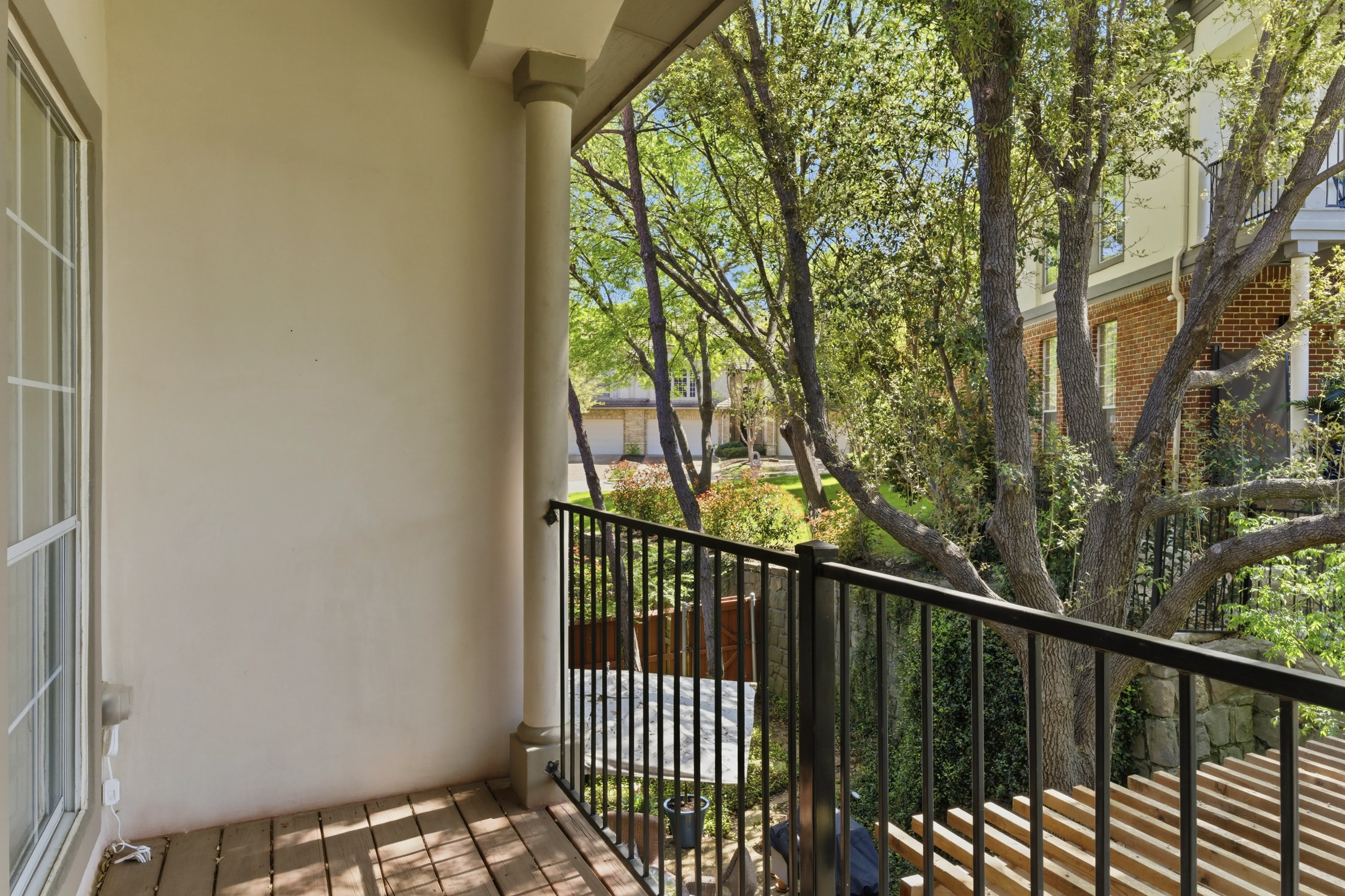 Balcony overlooking the greenbelt